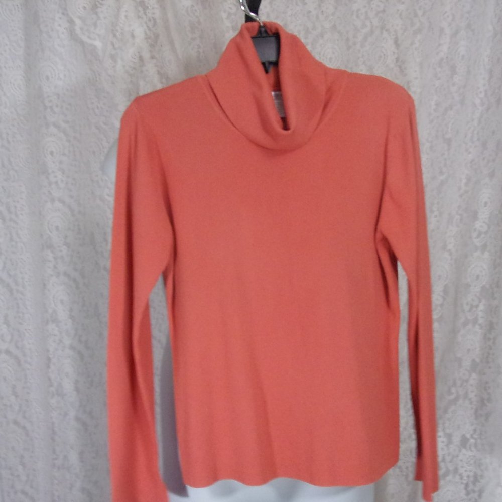Dressy Knit Cowl Neck Sweater Top Apricot Salmon Size Large  NWOT